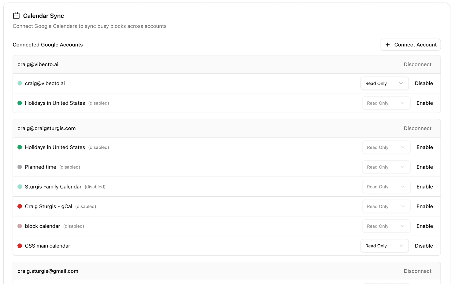 Calendar Busy Sync
