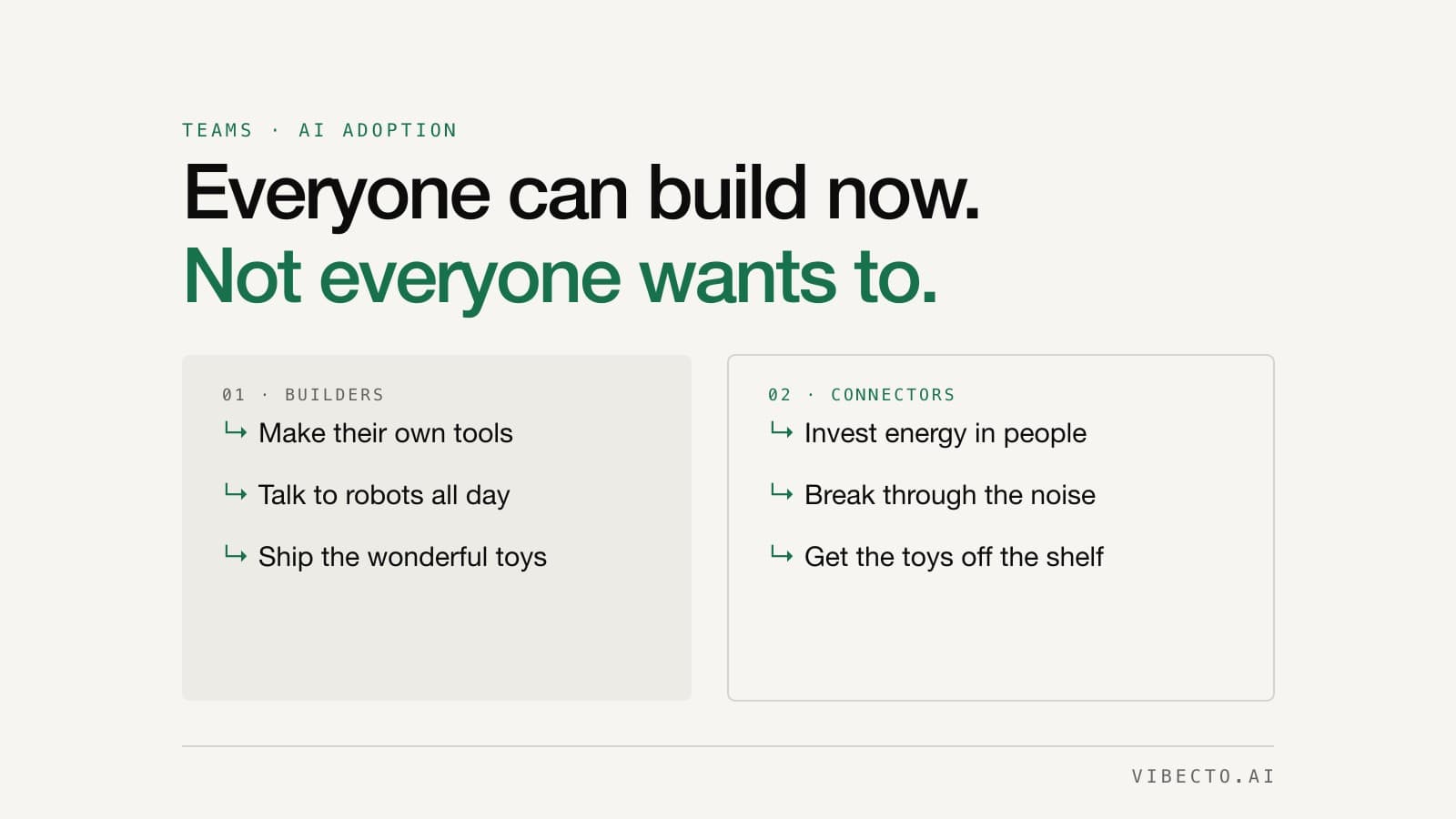 Not Everyone Wants to Build, and That's OK