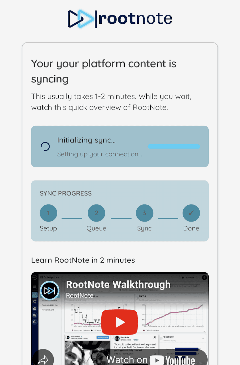 New guided sync experience with intro video