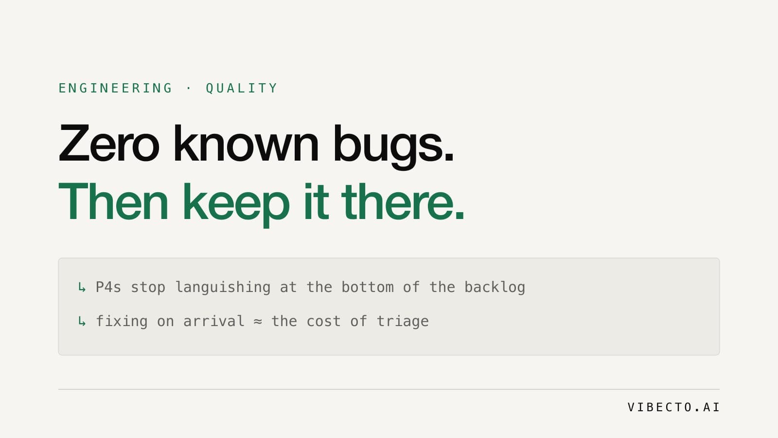 Every Product Should Be Working Toward a Zero Known Bug Backlog